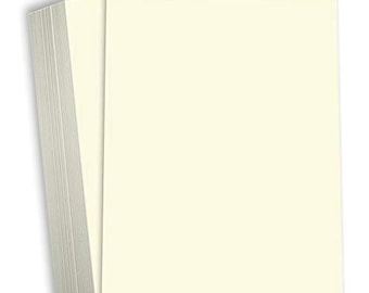 Hamilco Cream Colored Cardstock Thick Paper - 8 1/2 x 11" Heavy Weight 80 lb Cover Card Stock for Printer - 50 Pack