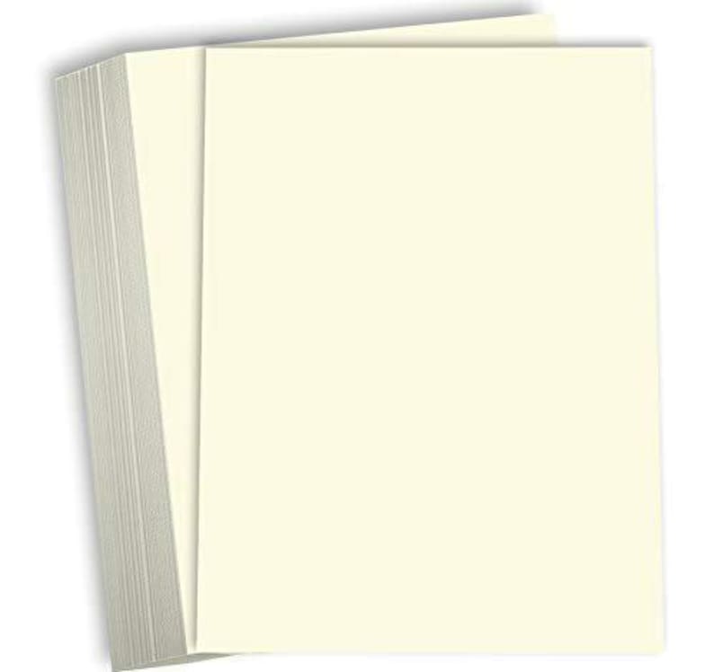 Hamilco Cream Colored Cardstock Thick Paper - 8 1/2 x 11" Heavy Weight 80 lb Cover Card Stock for Printer - 50 Pack image 1