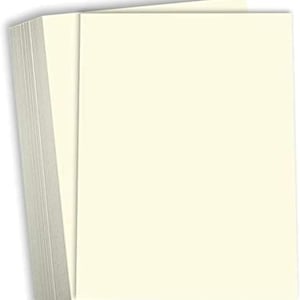 Hamilco Cream Colored Cardstock 8 x 10" Heavy Weight 80 lb Cover Card Stock for Printer - 100 Pack image 1