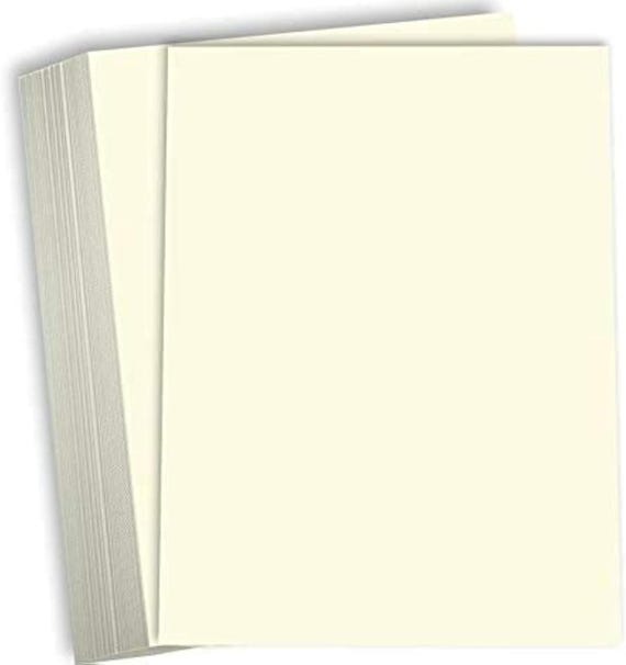 Hamilco Cream Colored Cardstock 8 x 10" Heavy Weight 80 lb Cover Card Stock for Printer - 100 Pack