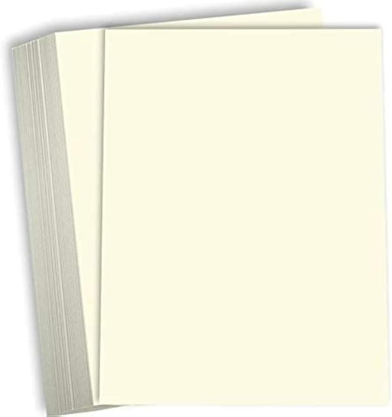 Hamilco Cream Colored Cardstock 8 x 10" Heavy Weight 80 lb Cover Card Stock for Printer - 100 Pack image 1
