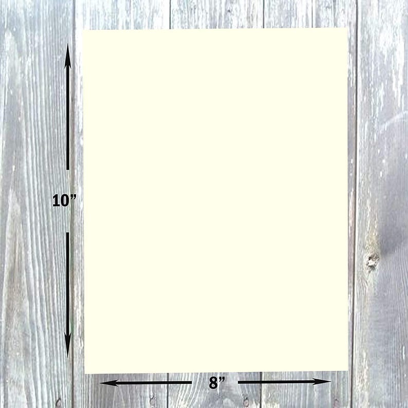 Hamilco Cream Colored Cardstock 8 x 10" Heavy Weight 80 lb Cover Card Stock for Printer - 50 Pack image 3