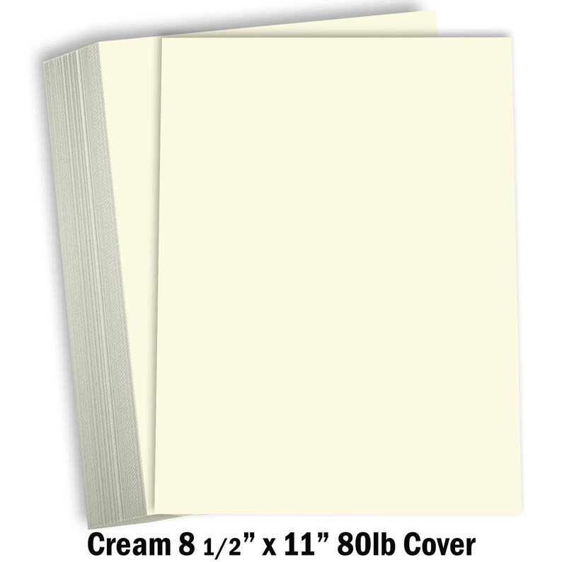Hamilco Cream Colored Cardstock Thick Paper - 8 1/2 x 11" Heavy Weight 80 lb Cover Card Stock for Printer - 50 Pack image 2