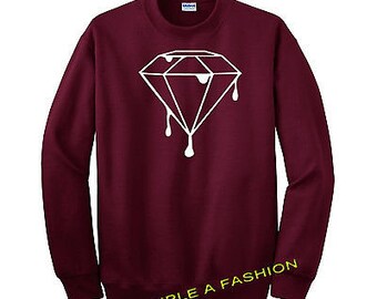 MELTING DIAMOND// MELTING LOGO// DRIPPING LOGO BURGUNDY UNISEX Sweatshirt Jumper
