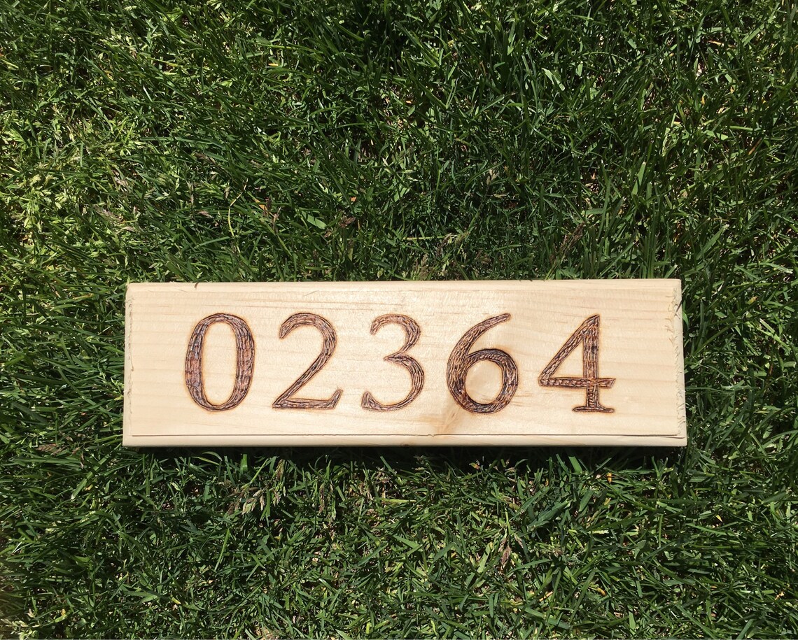 Custom Wood Burned Zip Code/house Number Signs Etsy