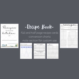 Reliure à recettes/livre de recettes/cartes de recettes pour livre de recettes personnalisé