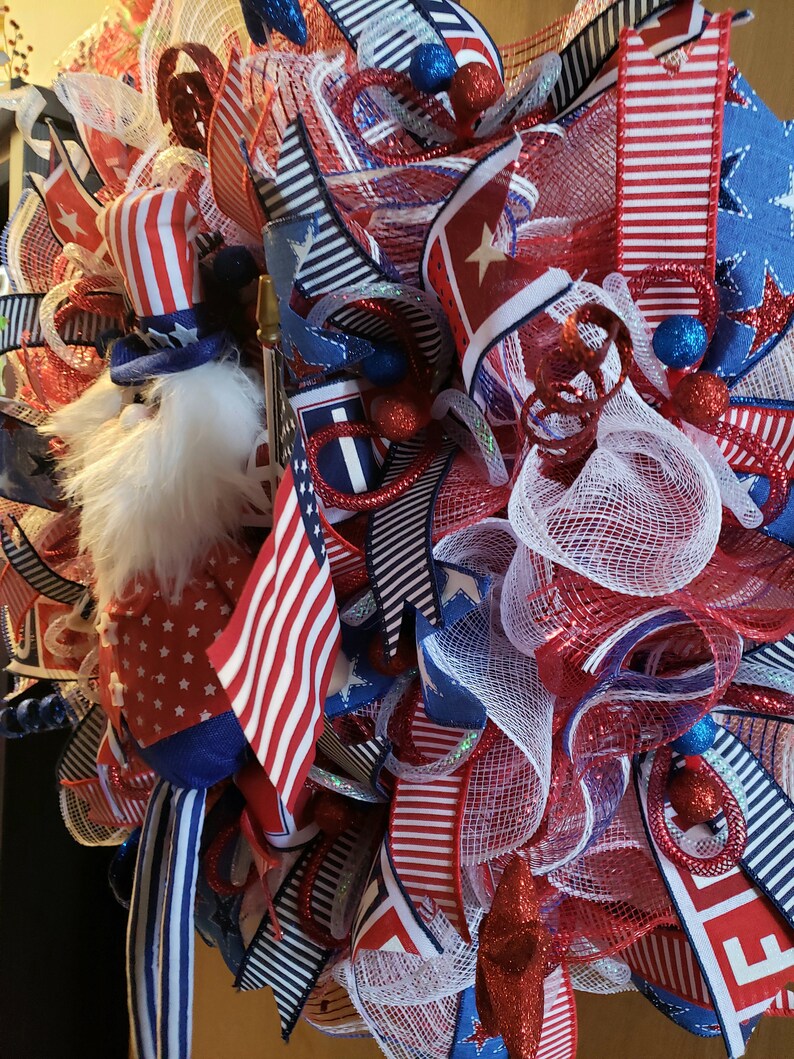 Uncle Sam July 4th wreath,patriotic wreath,summer wreath,independence day wreath,July 4th wreath,uncle Sam wreath,red white and blue wreath