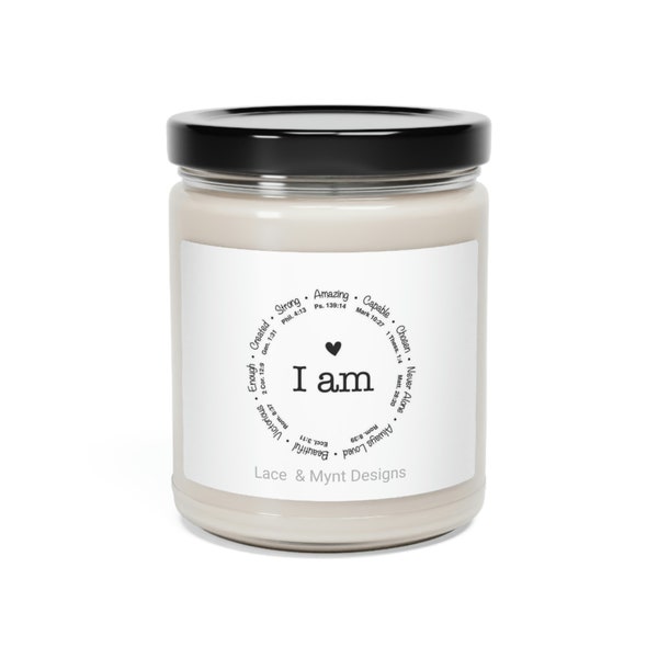 Intention Candle, Scented Affirmation Candle, Lucky Candle, Faith Candle, I Am Candle, Bible Candle, Teen Baptism Gift, Christian Candle