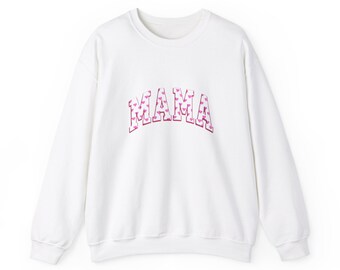 Polka dot heart mama Matching Mommy and me Mommy and mini Unisex Heavy Blend™ Crewneck Sweatshirt