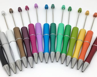 5 Beadable Ball Point Pens // 5 Pens // 20 Colours Available // Beaded Pens // Add Silicone Beads
