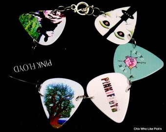 8.25 large Pink Floyd guitar pick bracelet