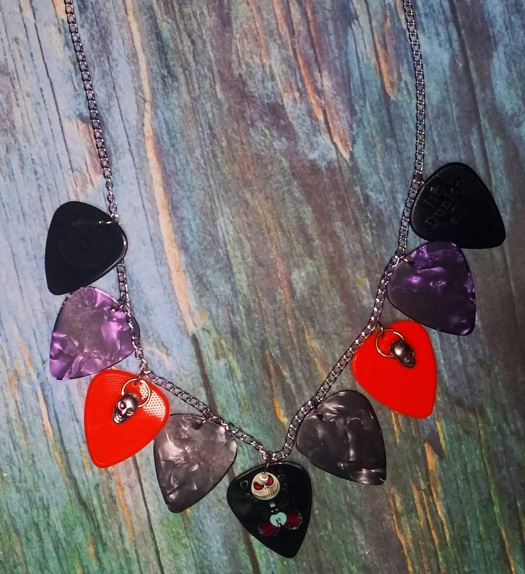 Jack Skellington Halloween Guitar Pick Necklace 16 Etsy