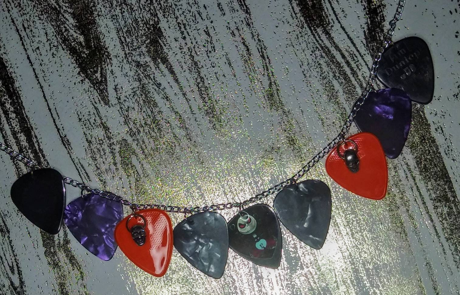 Jack Skellington Halloween Guitar Pick Necklace 16 Etsy