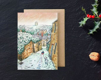Snowy Sledge Christmas Cards KatieWallerShop