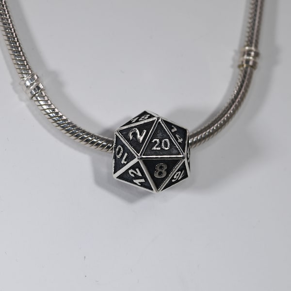 D20 Dungeons And Dragons D&D Charm Bead Necklace