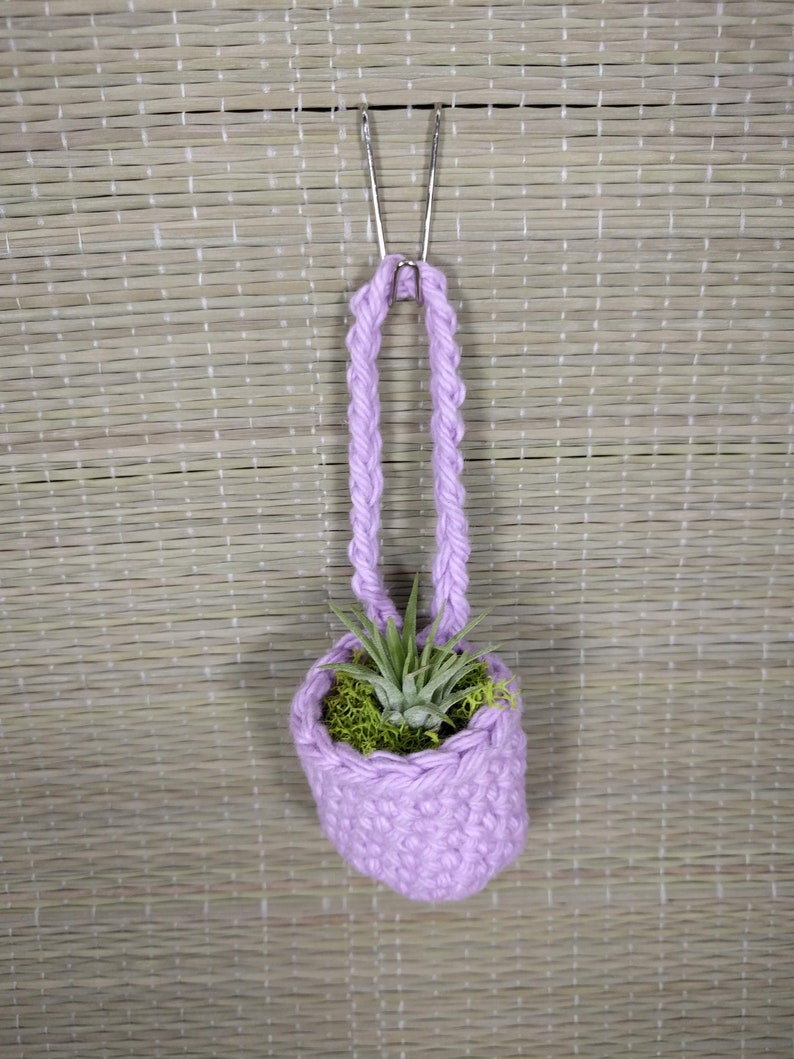 Crochet Tiny Air Plant Holder 100/% Cotton Pink and