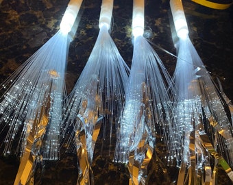 Lighted "Galaxy" wedding exit wands -  Unique combination reproduces a sparkling safe effect.