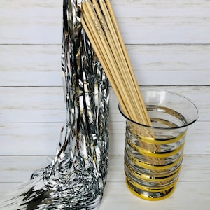 Wedding exit wands silver shimmering tinsel sold in packs of twenty