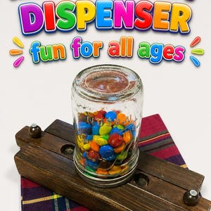 Handcrafted Wooden Candy Dispenser – Grandma’s Slide-a-Sweet, Single Piece Dispensing
