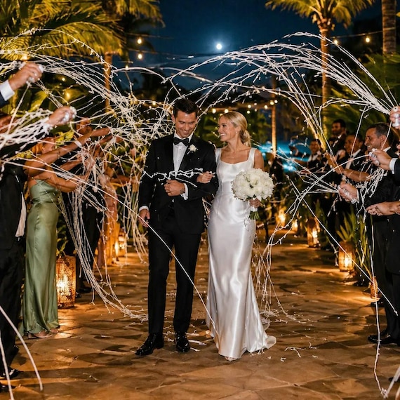 Wedding Exit White Streamers: Biodegradable Paper Streamer Bags your choice