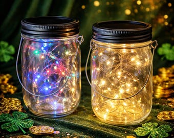Luces solares de hadas con frasco de pinta: decoración de jardín DIY con colgador
