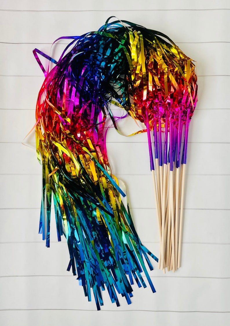 Streamer Sticks Rainbow Wands - Event or Birthday Party, 12 Pack - Etsy