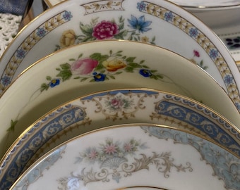 Mismatched Party Bowls Dessert / Fruit Fine China Floral Bowls  (f131)