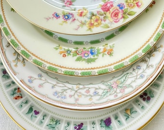 Fine China Mismatched Vintage Salad Plates, Set of 4, Vintage China Dishes 7 1/2”  Salad Plates Mismatched China Dishes Sa135