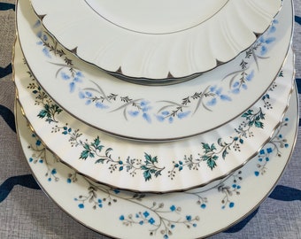 Vintage China Dinner Mismatched Plates,  Mix and Match Dinner Dishes, Floral Garden Party Plates, Tea Party China, Bridal Wedding  D227