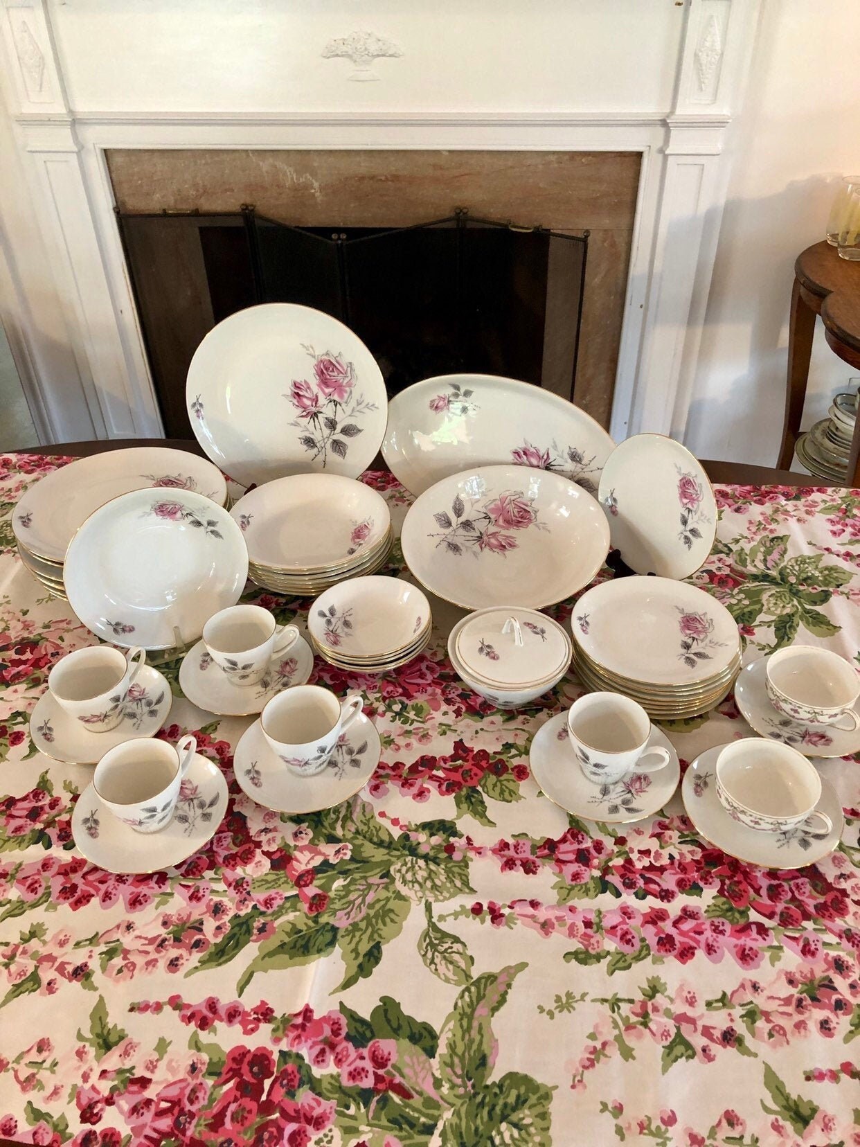 Vintage Fine China Set Bohemian China Setting for 8 People From Bohemia