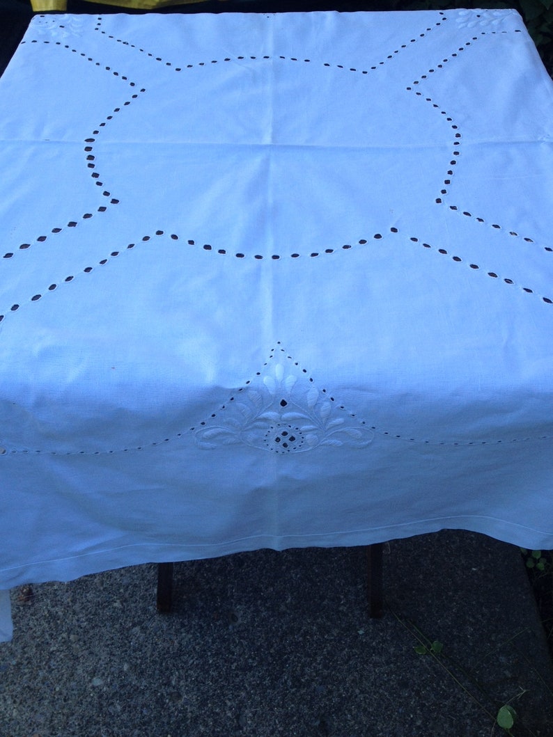 Wedding Cake Table Tablecloth White Handmade Cake Table Tablecloth Cotton Linen Square Tablecloth Perfect Cake Table Tablecloth Wedding