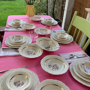 Vintage China Set for 6 &quot;Washington Colonial&quot; made in U.S.A.  Holiday Table Party  25 Pieces