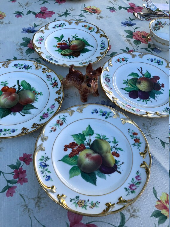 China Dessert Plates Gold Rimmed Vintage China Dishes Wall Decor