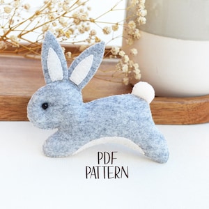 Easter bunny felt toy PATTERN pdf digital file .  Easter favors for kids sewing pattern . Easter decor rabbit ornament