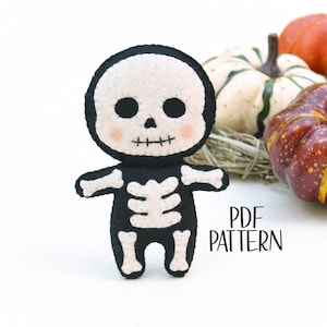 Skeleton Felt Doll PATTERN Pdf Png . Halloween Plushie Sewing Pattern ...