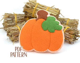 Pumpkin felt PATTERN pdf .  Halloween sewing pattern .  Holiday decor fall Thanksgiving pattern