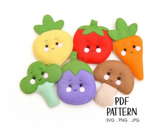 Felt Vegetable Pattern: Play Food Sewing (PDF Pattern)