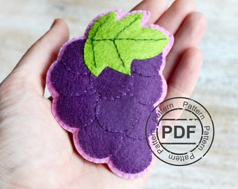 Felt Grapes Sewing Pattern: Play Food Toy (PDF Pattern)