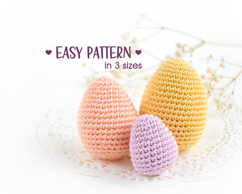 Easter Eggs Crochet PATTERN Pdf . Easy Egg Decorations . Play Food Egg ...