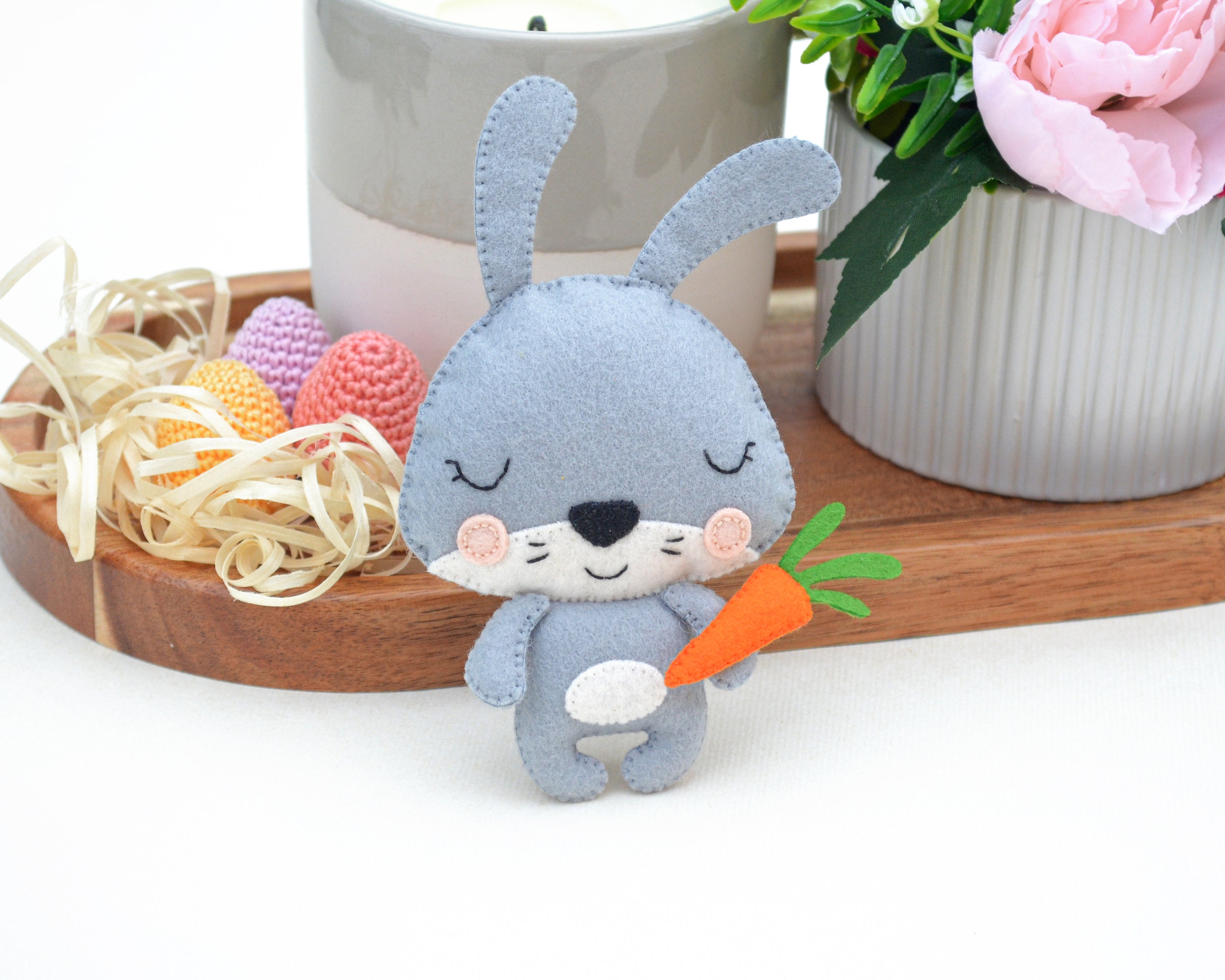 Felt Bunny Toy PATTERN Pdf Digital File . Easter Sewing Patterns . Felt ...