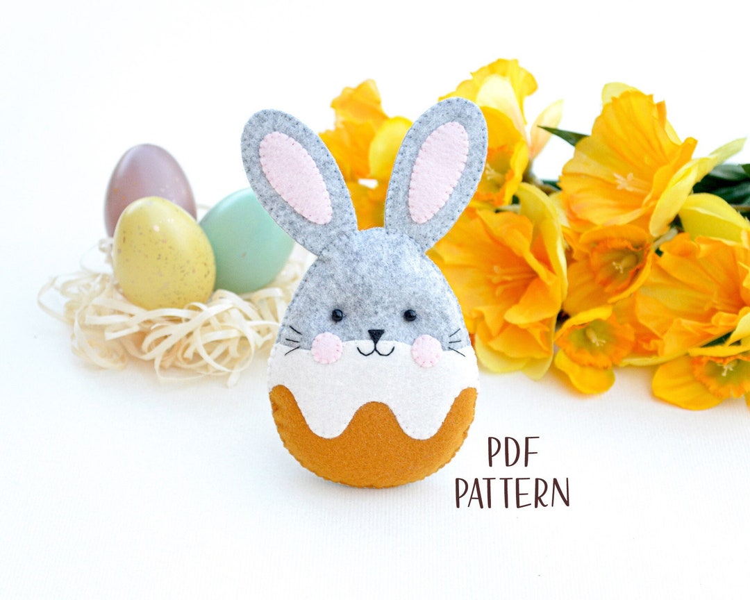 Easter Bunny Egg Felt PATTERN Pdf . Easter Basket Stuffer Sewing ...