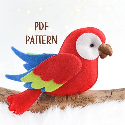 Felt Cockatoo Pattern Macaw Parrot Sewing Pattern PDF Felt - Etsy