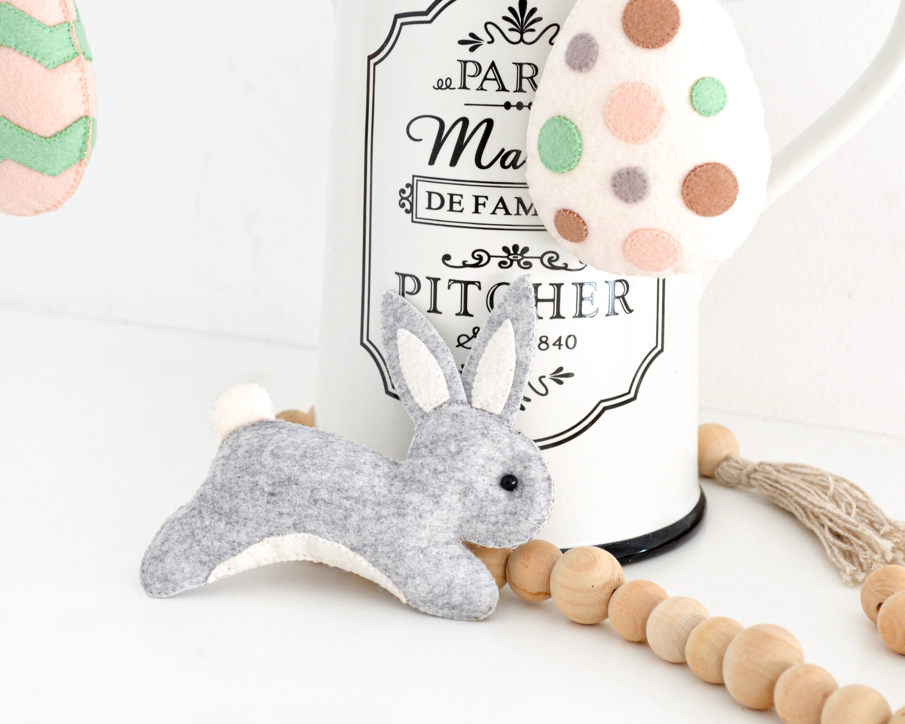 Easter Bunny Felt Toy PATTERN Pdf Digital File . Easter Favors | Etsy