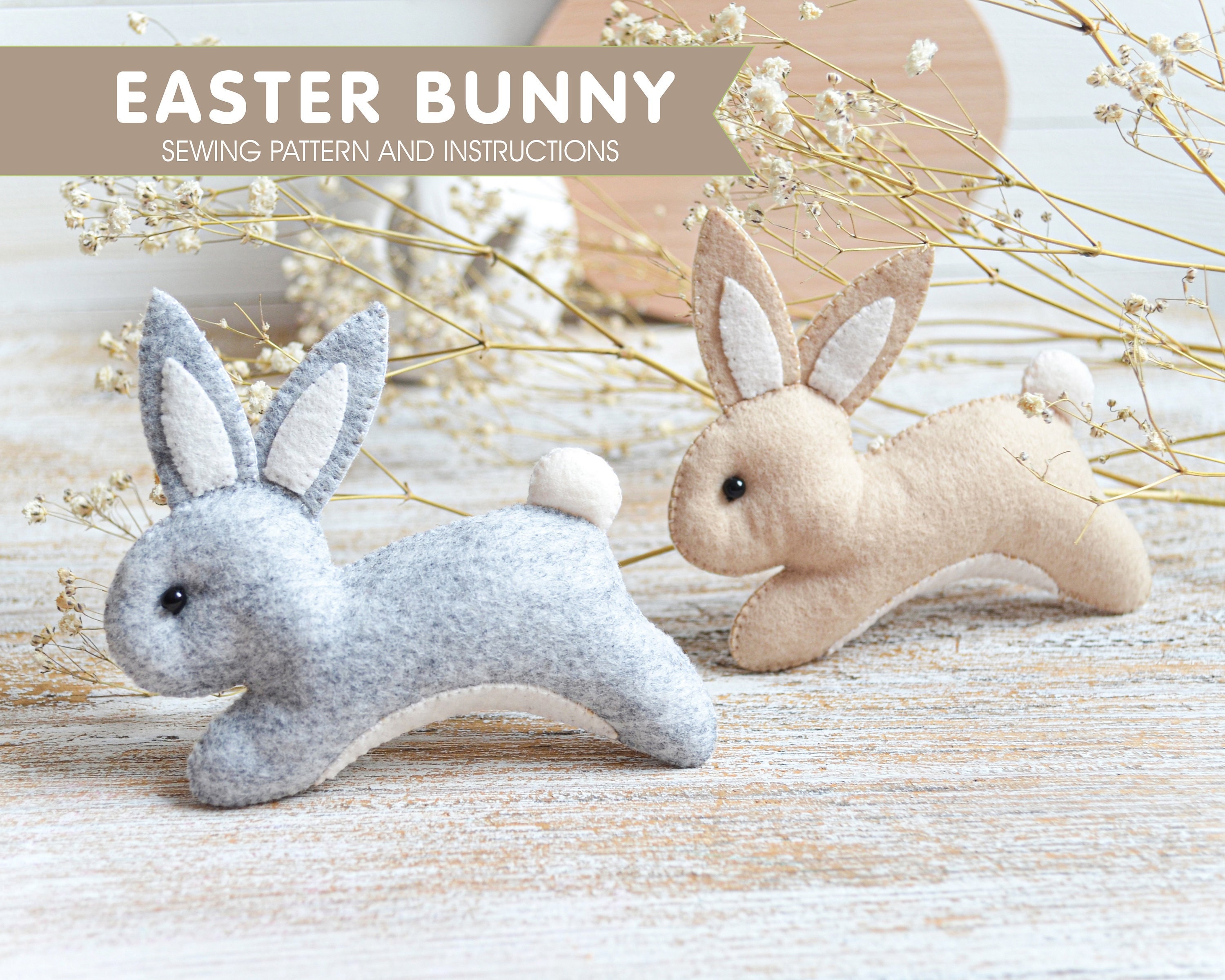 Easter Bunny Felt Toy PATTERN Pdf Digital File . Easter Favors for Kids ...