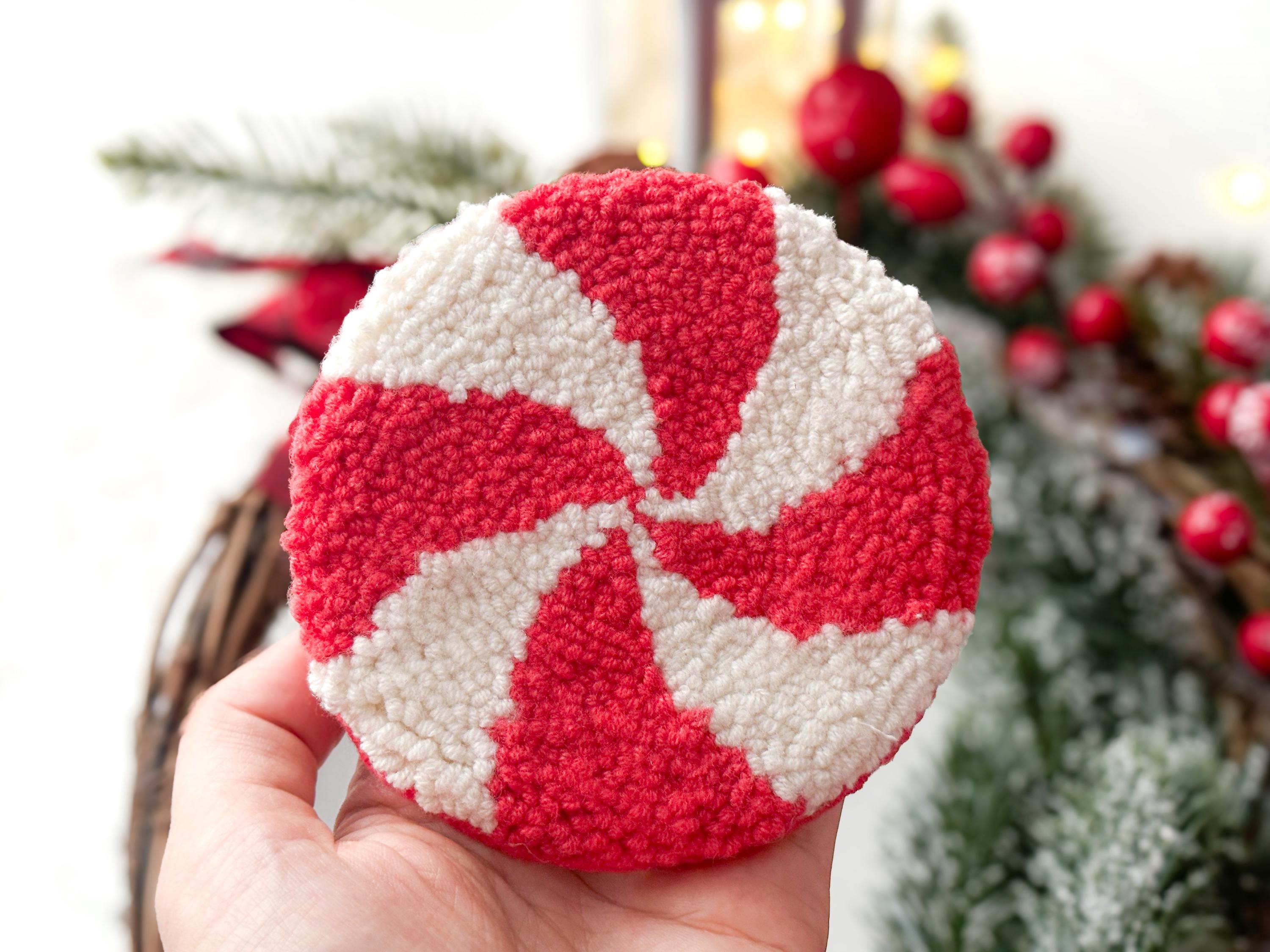 Christmas Punch Needle Pattern: Holiday Coasters, Set of 6 (PDF) - Etsy