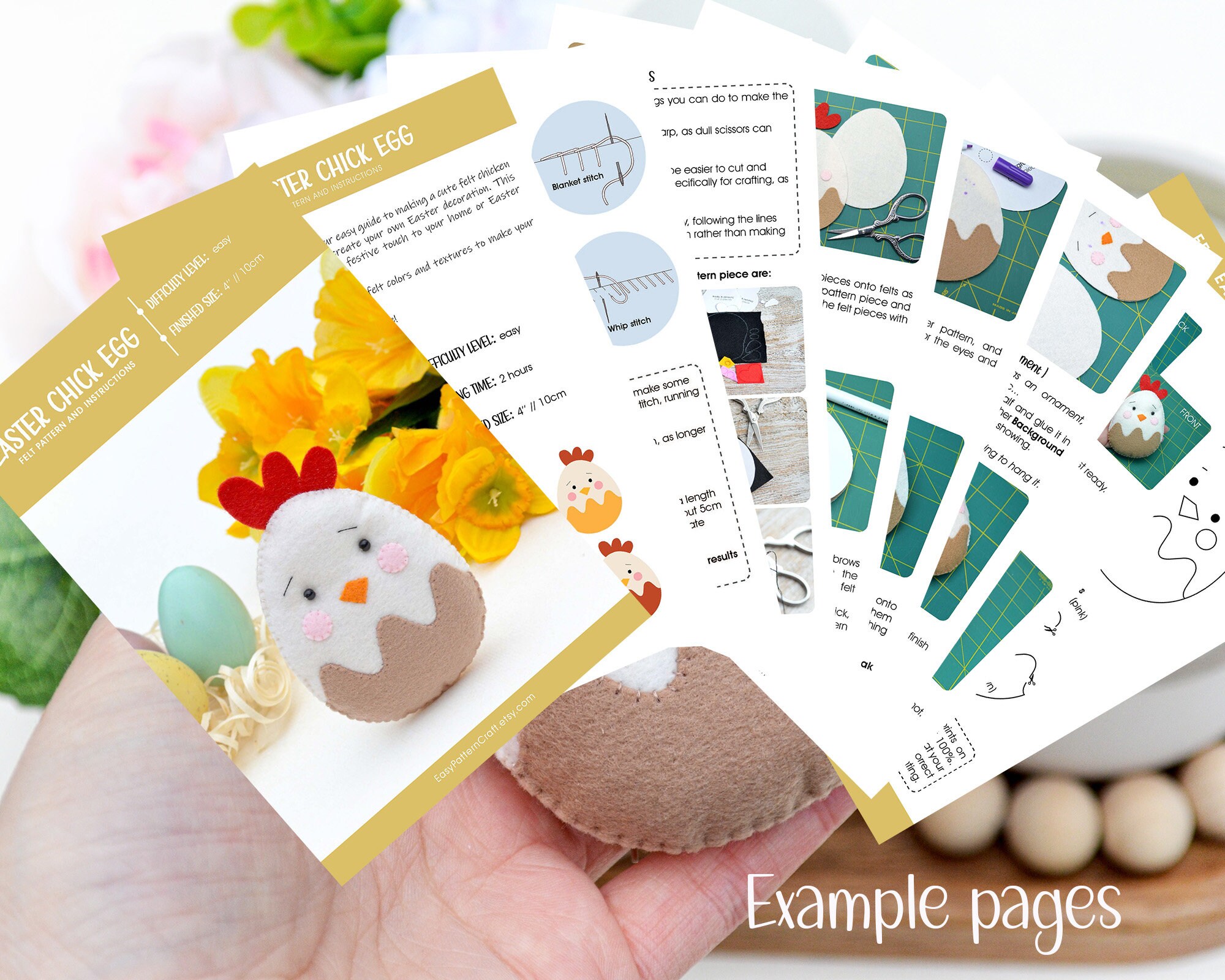 Kit Fai Da Te 8 Acchiappasogni Pasquali In Legno MWOOT | Pulcini E Uova Da Decorare Con Piume E Pennelli | Attività Creativa Per Bambini - 5