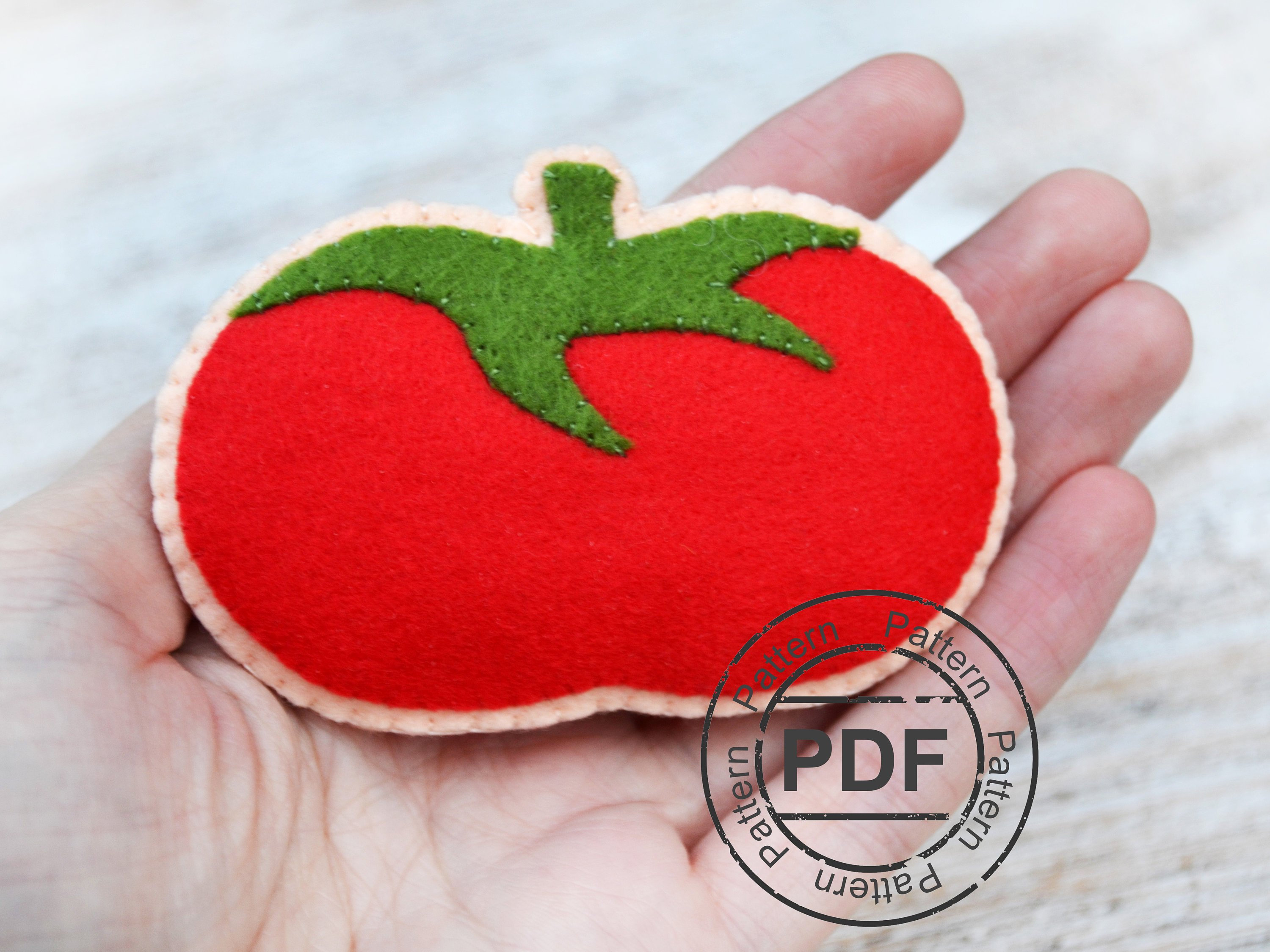 Tomato Felt Food Pattern Pdf Felt Food Toy Sewing Pattern Felt Etsy