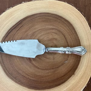 Sterling Silver Vintage Handle Stainless Serrated Pie Server cake