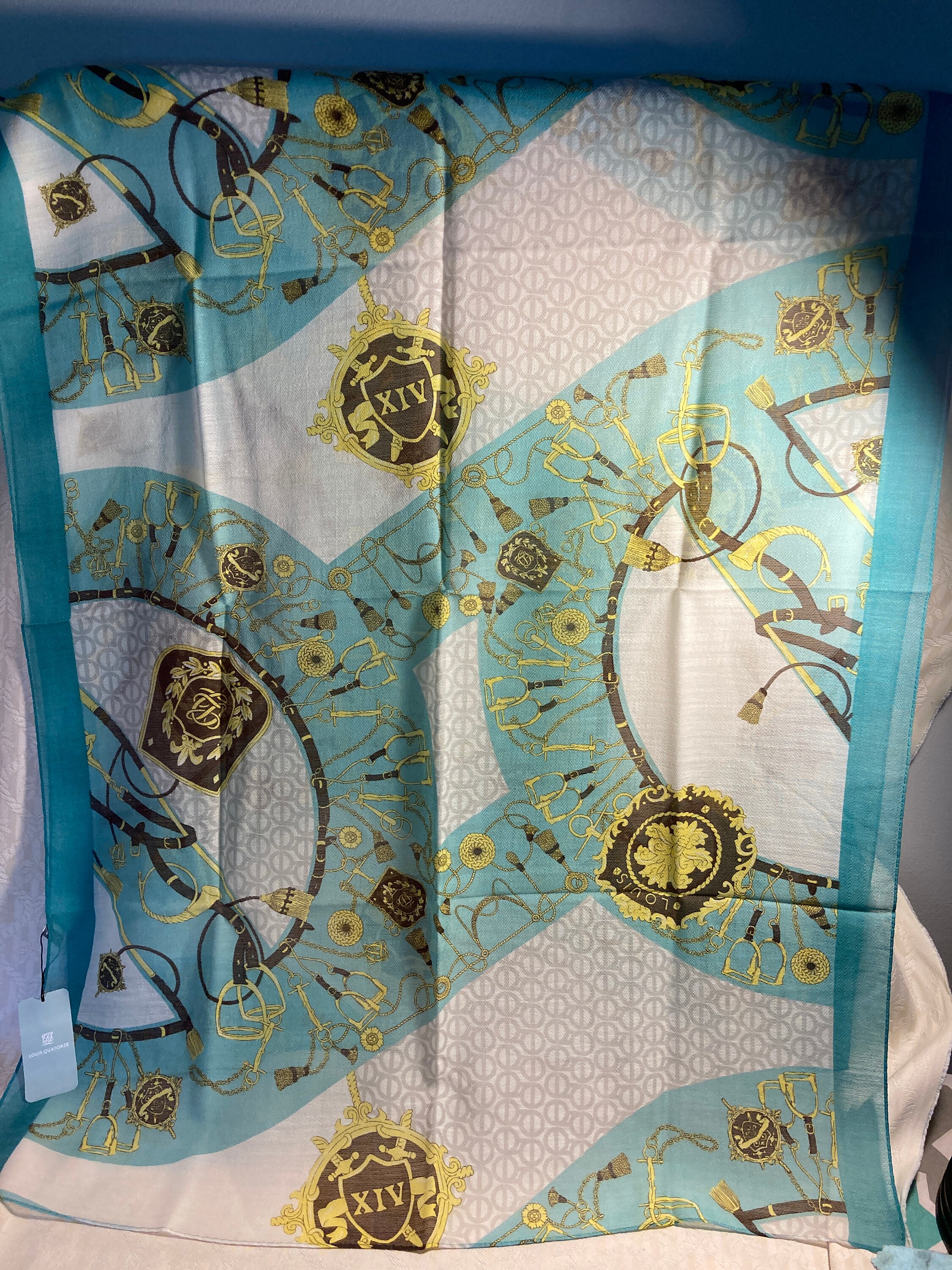 100%コットン スクエアスカーフ PARIS 凱旋門 100cm×100cm パリ 100% Silk Scarf Paris Souvenir Eiffel Tower Arc de Triomphe