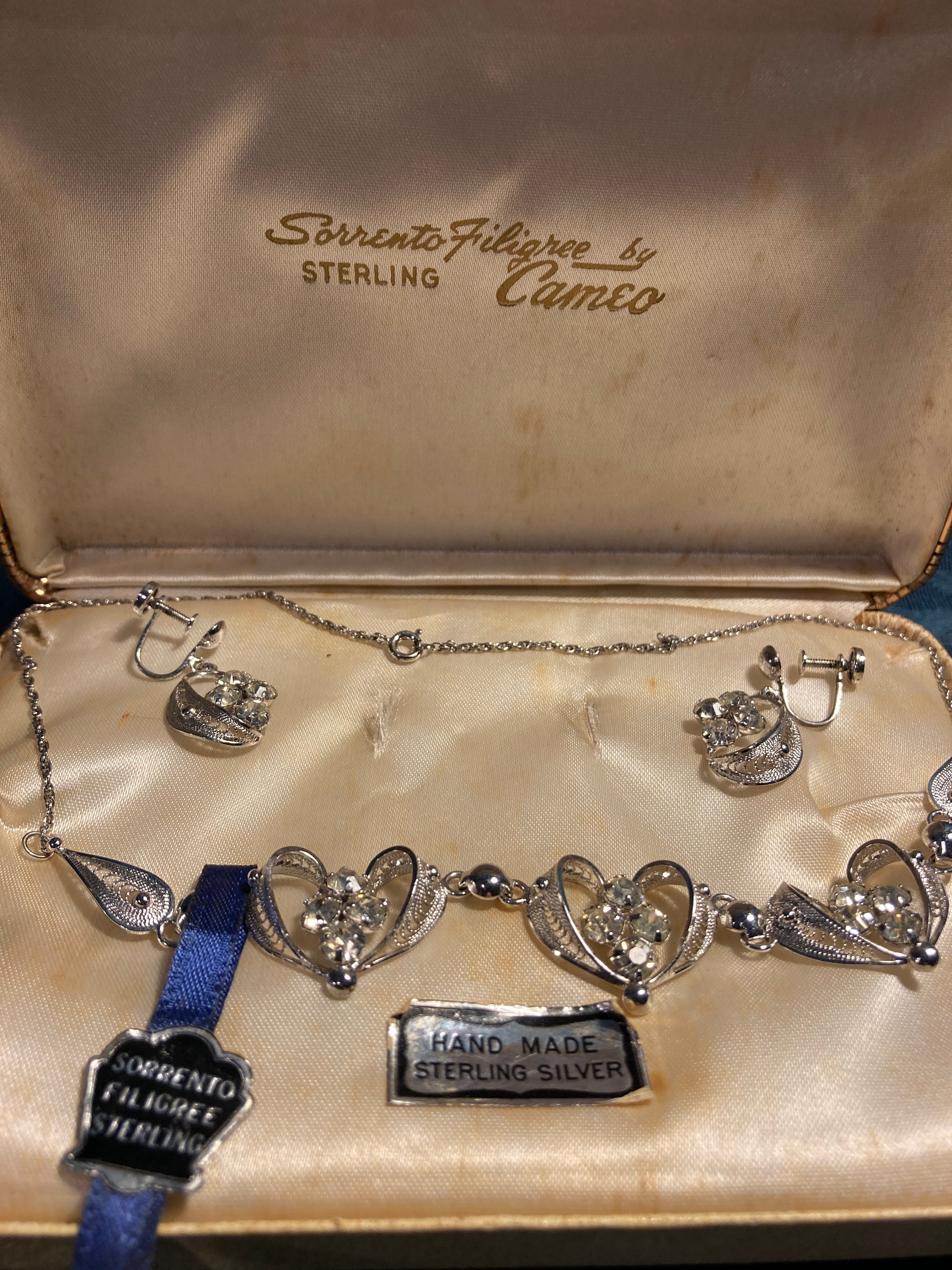 Sorrento Sterling Pendant Vintage Sorrento Sterling Filigree By